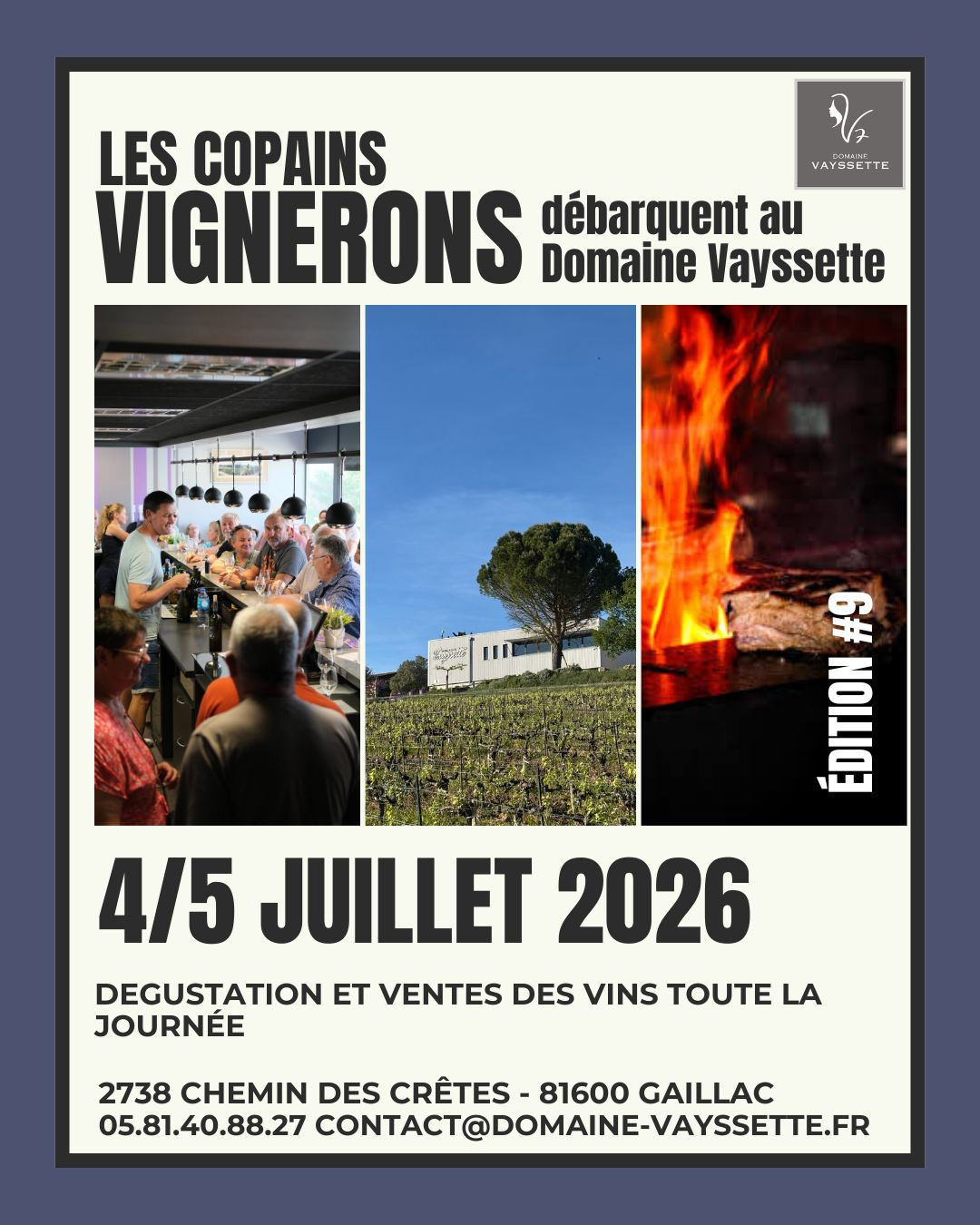 LES COPAINS VIGNERONS DEBARQUEMENT AU DOMAINE VAYSSETTE LE 4 ET 5 JUILLET 2026